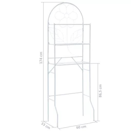 Fehér WC feletti tárolóállvány 60 x 33 x 174 cm