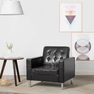 Fekete műbőr fotel 75 x 70 x 75 cm