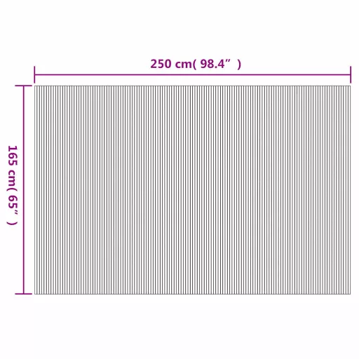 Természetes színű bambusz paraván szélessége 250 cm magassága 165 cm