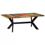   Tömör újrahasznosított fa étkezőasztal 200 x 100 x 75 cm