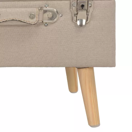 Bézsszínű kárpitozott tárolóülőke 40 cm