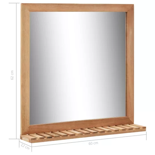 Tömör diófa fürdőszobai tükör 60 x 12 x 62 cm