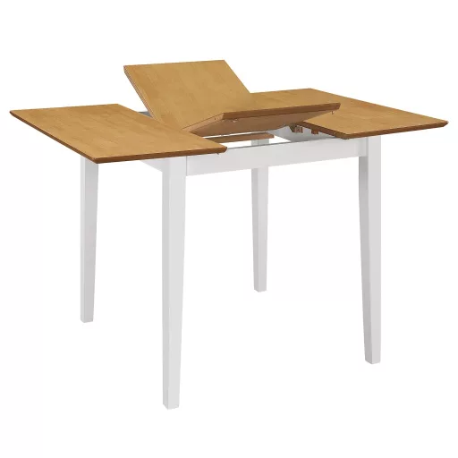 Fehér kihúzható MDF étkezőasztal (80-120)x80x74 cm