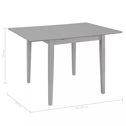 Szürke kihúzható MDF étkezőasztal (80-120)x80x74 cm