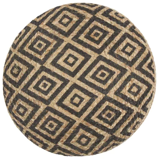 Kézzel készült fekete juta puff 45 x 30 cm