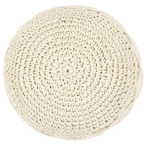 Kézzel készült makramé pamut puff 45 x 30 cm