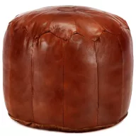 Sárgásbarna valódi kecskebőr puff 40 x 35 cm