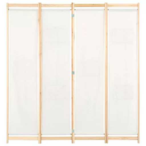 Krémszínű 4-paneles szövetparaván 160 x 170 x 4 cm