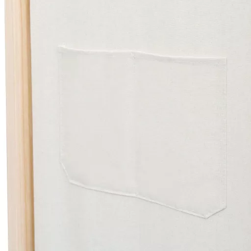 Krémszínű 4-paneles szövetparaván 160 x 170 x 4 cm