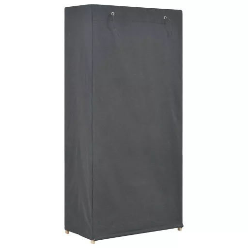 3-szintes szürke szövet ruhásszekrény 79 x 40 x 170 cm