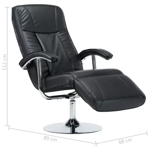 Fekete műbőr TV-fotel