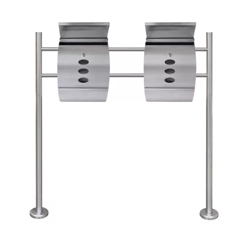 Dupla postaláda rozsdamentes acél állvánnyal