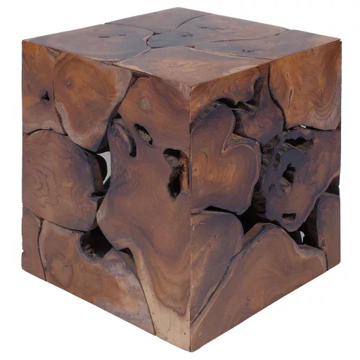 2 db barna tömör tikfa zsámoly 40x40x45 cm