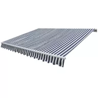   Kézi működtetésű összecsukható napellenző, kék-fehér, 300 cm