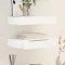 2 db fehér lebegő fali polc fiókkal 48 cm
