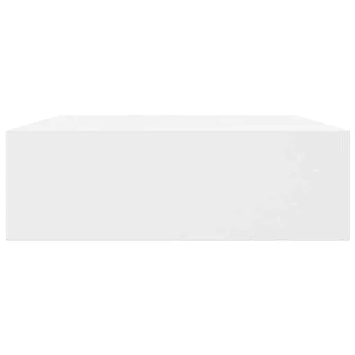 2 db fehér lebegő fali polc fiókkal 48 cm