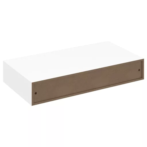 2 db fehér lebegő fali polc fiókkal 48 cm