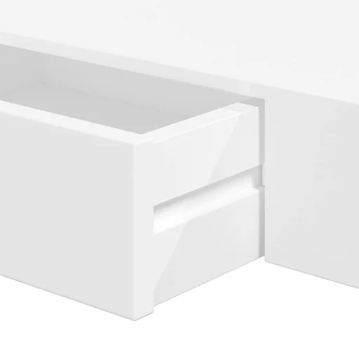 2 db fehér lebegő fali polc fiókkal 48 cm
