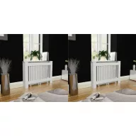 2 db fehér szerelt fa radiátorburkolat 112 cm