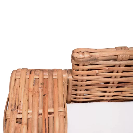 3-személyes természetes rattan kerti kanapé