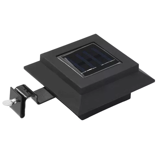 12 db fekete négyzet alakú kültéri napelemes LED lámpa 12 cm