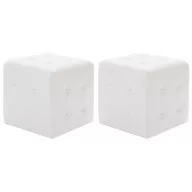 2 db fehér műbőr puff 30x30x30 cm
