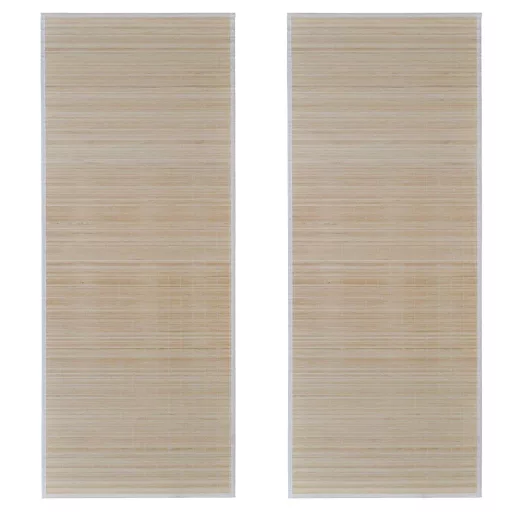 2 db téglalap alakú természetes bambuszszőnyeg 120 x 180 cm