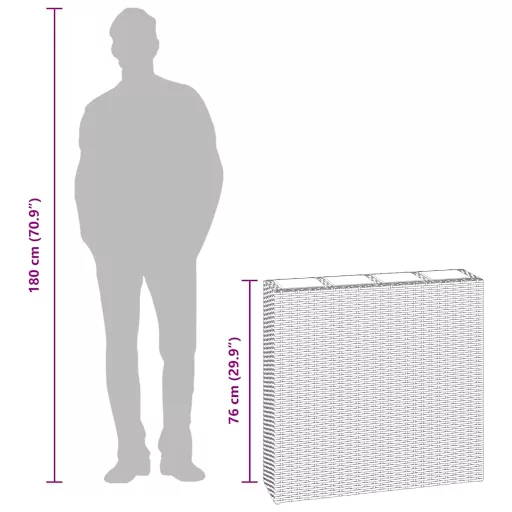 2 darab barna polyrattan kerti magaságyás 4 kaspóval