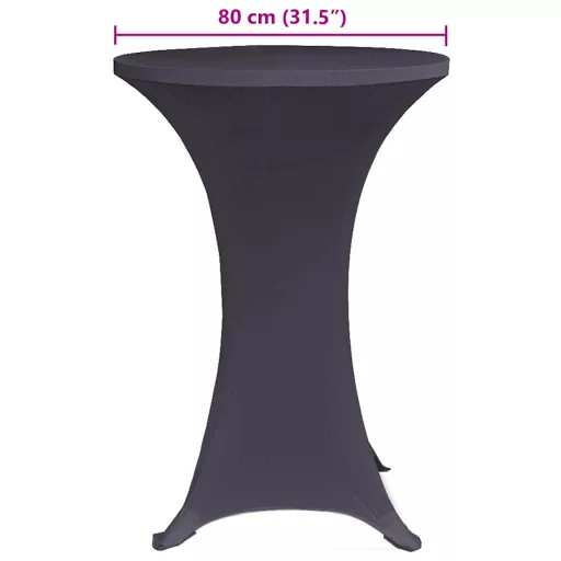 4 db antracitszürke sztreccs asztalterítő 80 cm