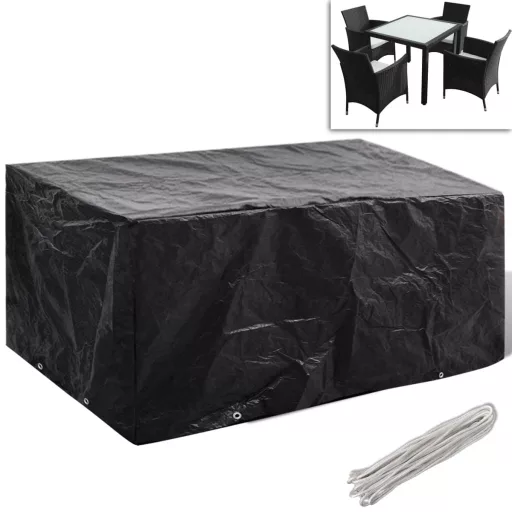 2 db 4 személyes polyrattan szett huzat 8 lyukkal 180 x 140 cm