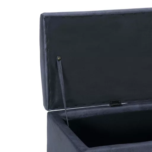 Szürke művelúr pad tárolórekesszel 116 cm