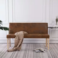 Barna műbőr pad 139,5 cm