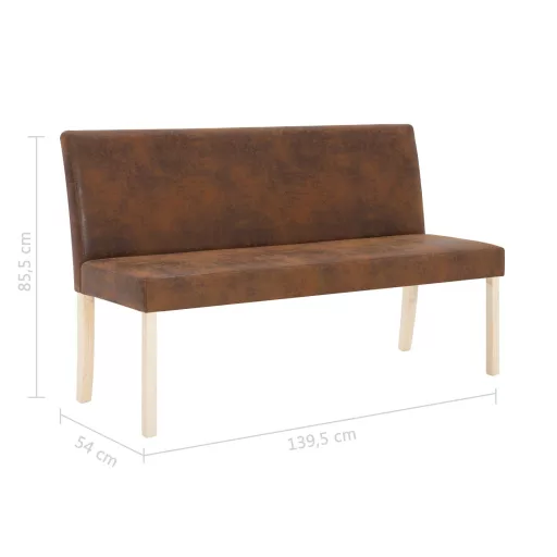Barna műbőr pad 139,5 cm