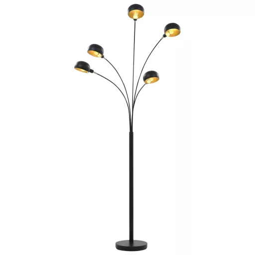 Fekete-arany állólámpa 200 cm 5 db E14 típusú foglalattal