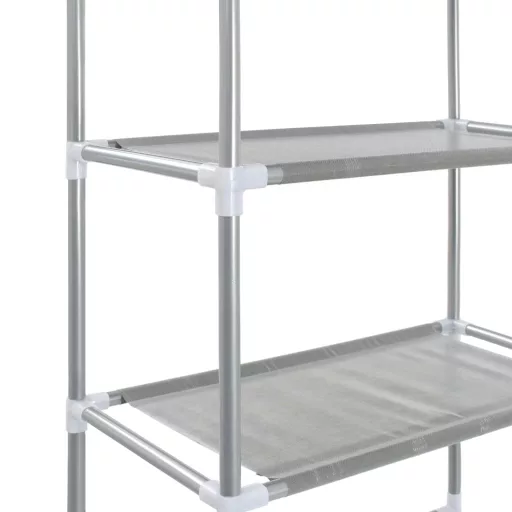 3-szintes ezüstszínű alumínium tárolóállvány 53 x 28 x 169 cm