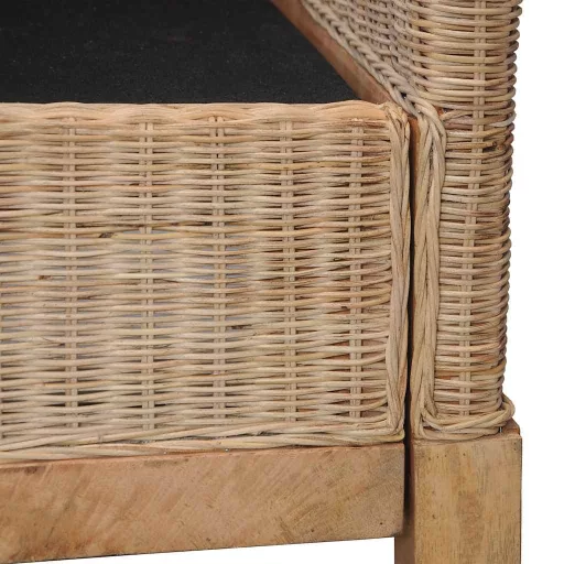 Természetes rattanfotel párnákkal