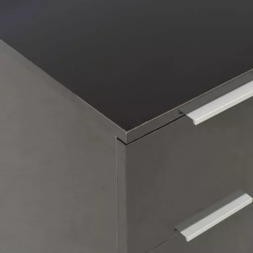 Magasfényű fekete szerelt fa tálalószekrény 60 x 35 x 80 cm