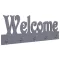 Szürke "WELCOME" feliratú fali fogas 74 x 29,5 cm