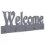 Szürke "WELCOME" feliratú fali fogas 74 x 29,5 cm
