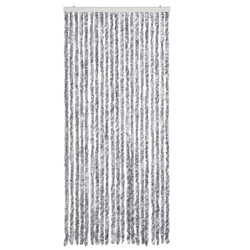 Fehér és szürke zsenília rovarfüggöny 90 x 220 cm