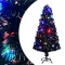 Száloptikás megvilágított karácsonyfa állvánnyal és LED-es 150 cm
