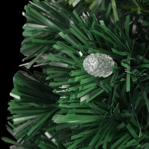 Száloptikás megvilágított karácsonyfa állvánnyal és LED-es 150 cm