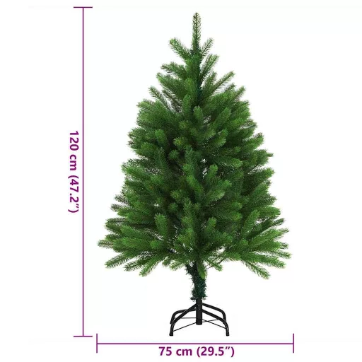 Zöld műkarácsonyfa élethű tűlevelekkel 120 cm