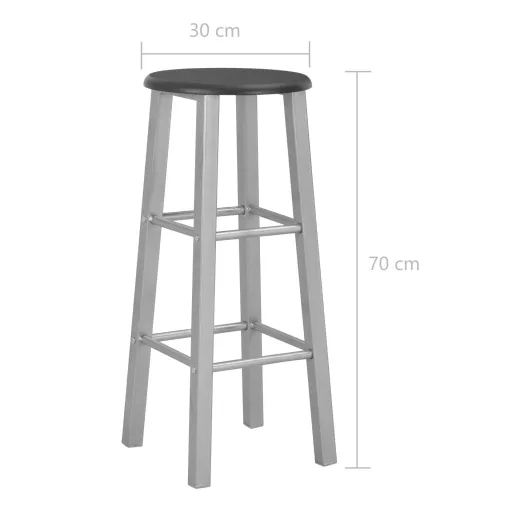 2 db ezüstszínű MDF bárszék