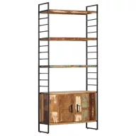   4 szintes tömör újrahasznosított fa könyvespolc 80x30x180 cm