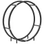 Fekete acél tűzifatároló 70 x 20 x 70 cm