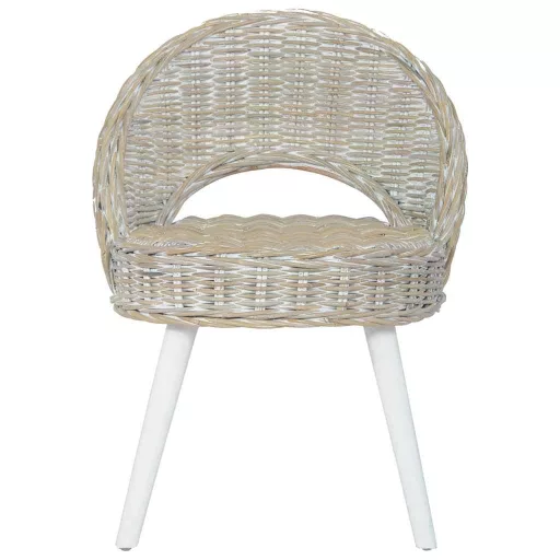 Fehér kubu rattan kanapészék