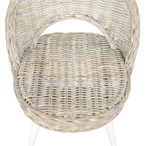 Fehér kubu rattan kanapészék