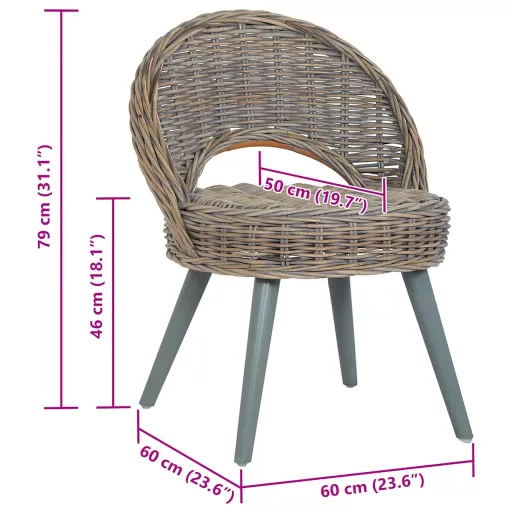 Szürke kubu rattan kanapészék