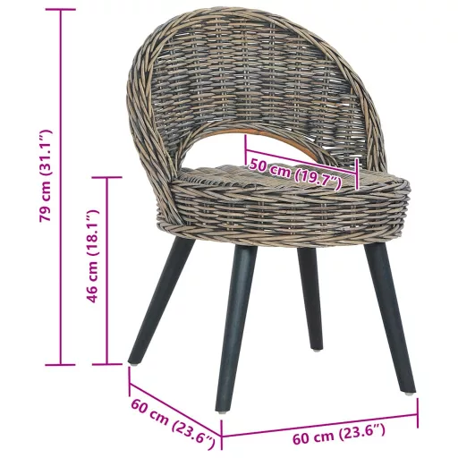 Fekete kubu rattan kanapészék